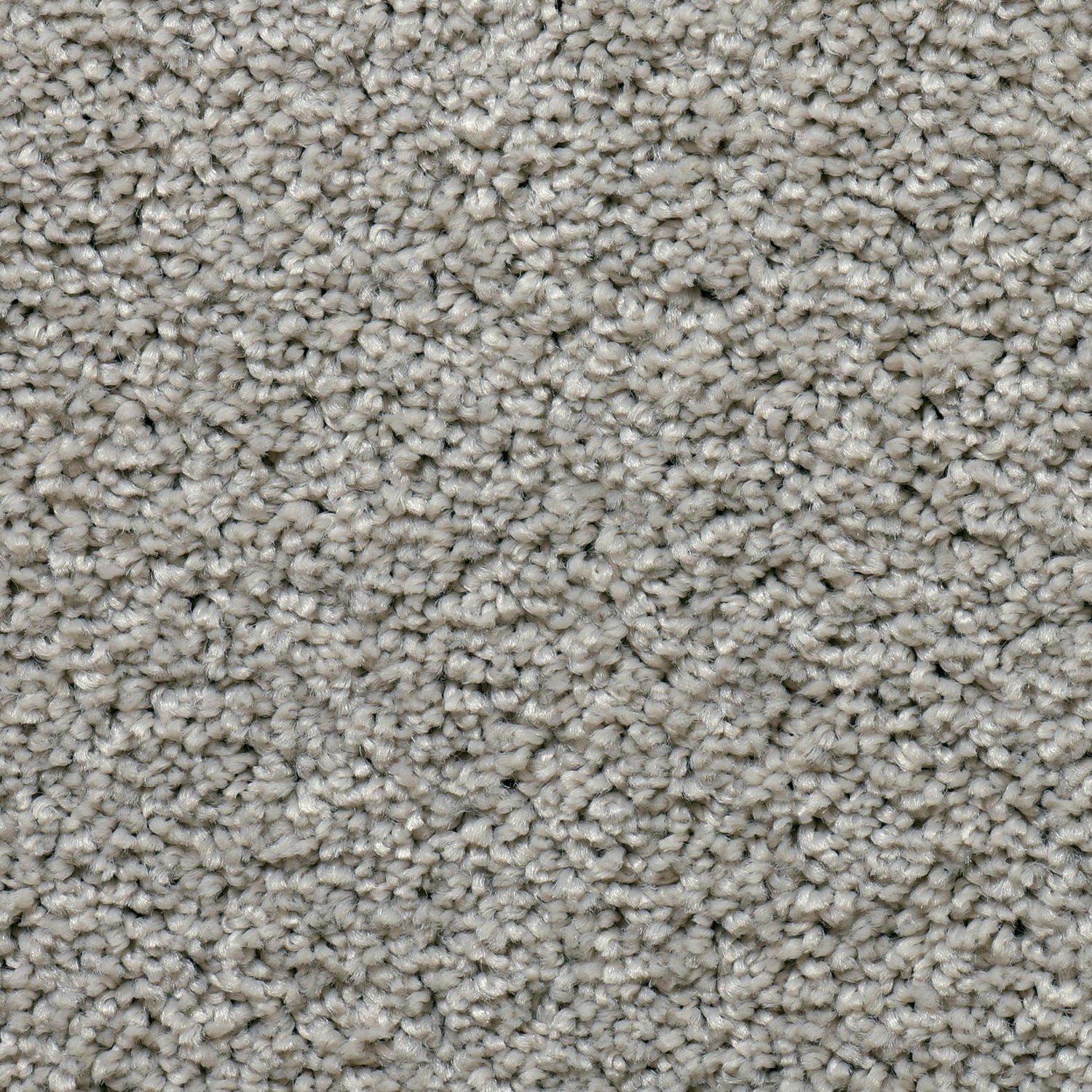 Grauer Teppichboden zeigt eine dichte, flauschige Textur, geeignet für Wohnbereiche.