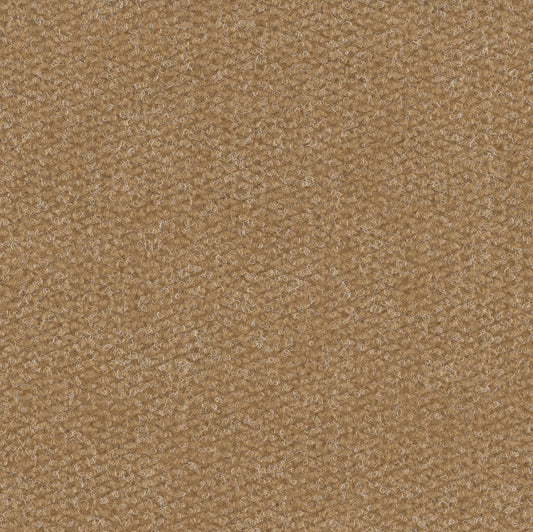 Beigefarbener Teppichboden mit strukturierter Oberfläche, bestehend aus gleichmässigen, kleinen Schlaufen. Die dichte Textur vermittelt ein gemütliches und warmes Ambiente, ideal für Innenräume.